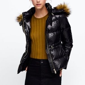 Shiney black down coat